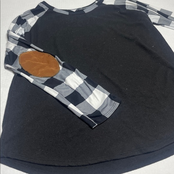 Acting Pro Black Buffalo Plaid Sleeve Raglan Long Sleeve Top 3x - Picture 8 of 8